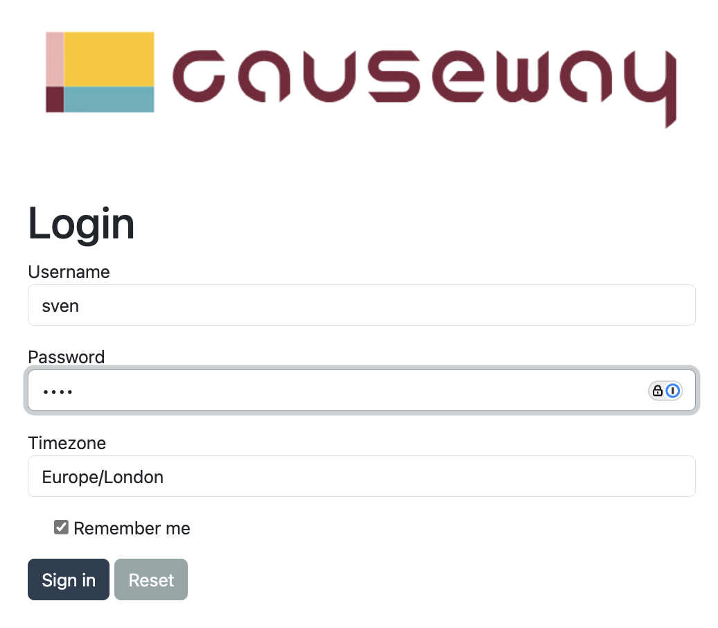 Apache Causeway - an Introduction - Logon Page