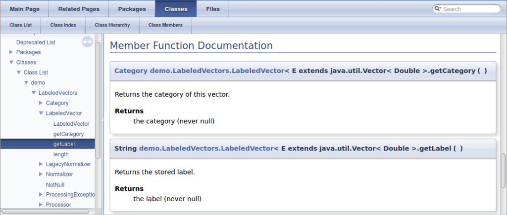 Doxygen sample HTML.
