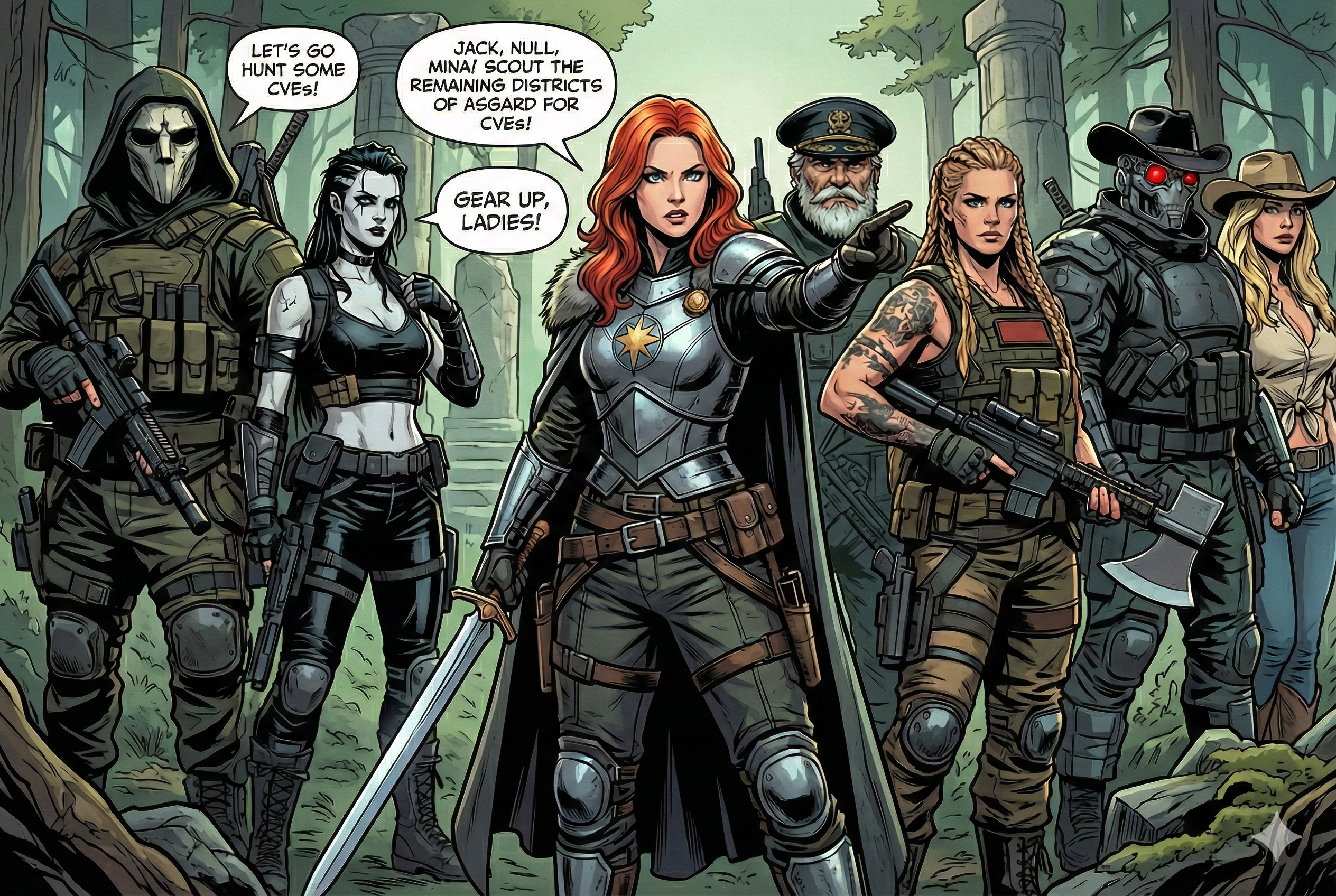 Gord orders the Jack, Agent Null, and Mina to scout the remaining districts of Asgard, where the CVEs might be hiding.