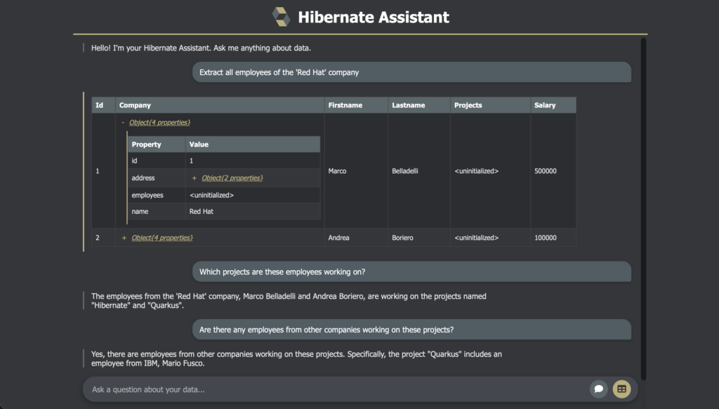 Example of chatbot interaction, with RAG infused back and forth 