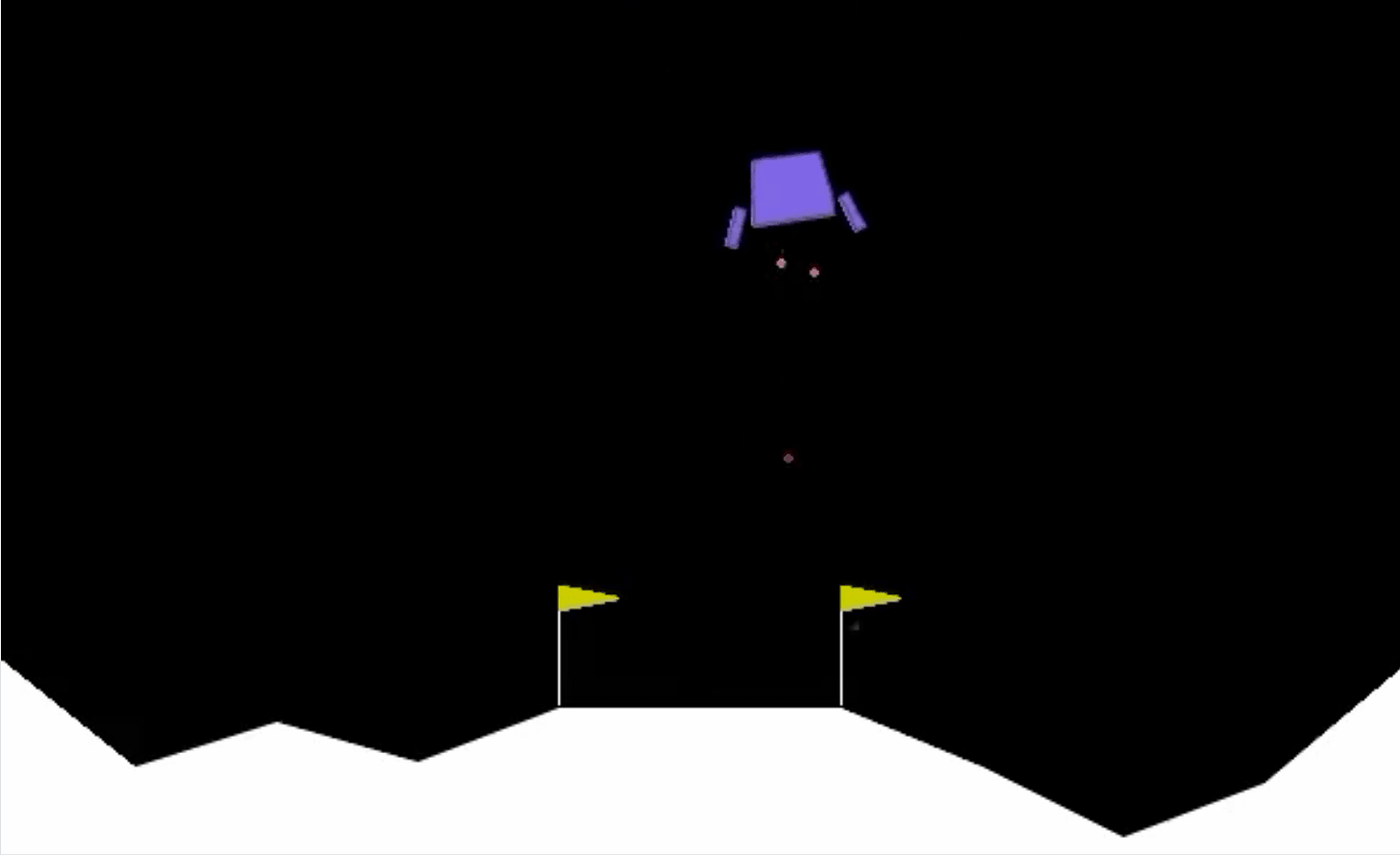Result of AgentRainbowDQN in the Lunar Lander environment: